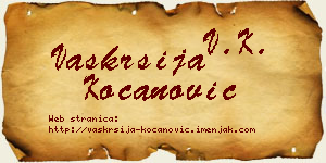 Vaskrsija Kocanović vizit kartica